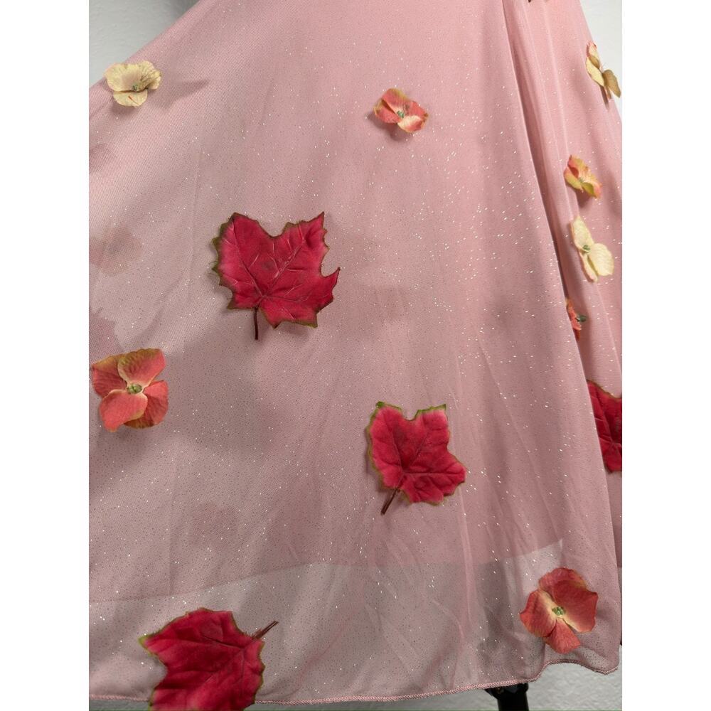 VTG Y2K Speechless Fairy Flower Dress Pink Halter Babydoll Glitter Embroidered - Picture 5 of 11
